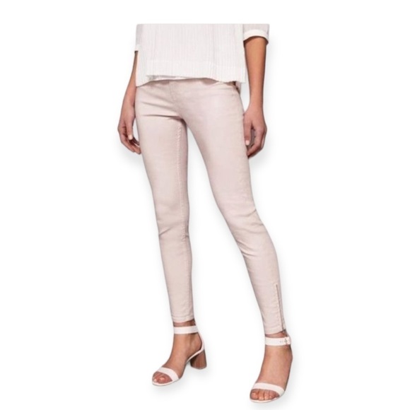 Ted Baker Katarie Coated Skinny Jeans,‎ Baby Pink, size 25 , New with Tag - Picture 1 of 16